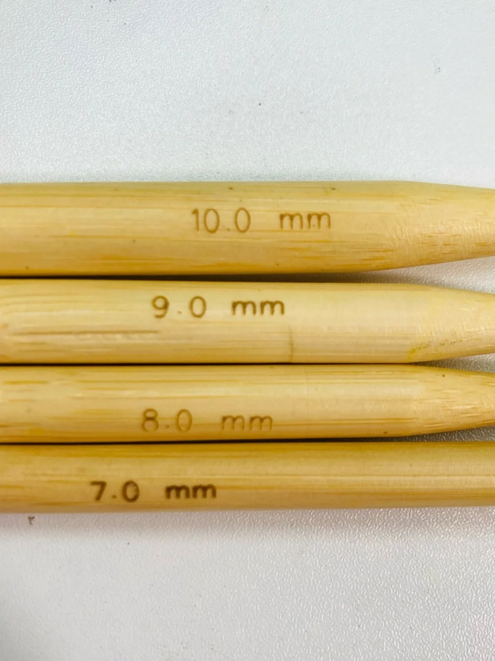 NEW 4 Circular Knitting Needles Multicolor Cables Wood Tips 7.0 8.0 9.0 10.0